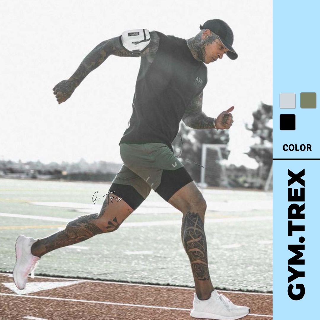 Quần đùi thể thao nam 2 lớp ASRV Gym Trex SP124 - Quần short thể thao phối legging nam (Men Pants, legging,đồ tập quần áo gym, mẫu short ngắn,thể hình,tạ Fitness)