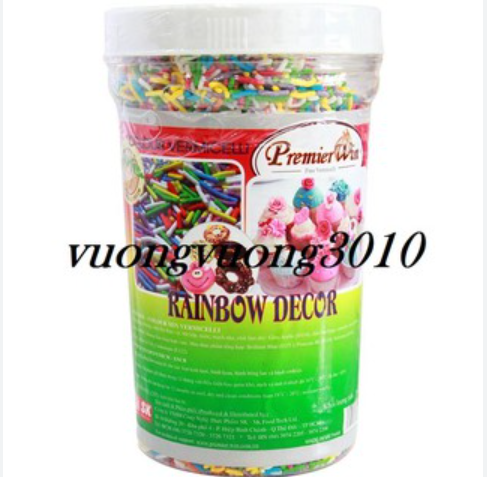Cốm Socola ( Rainbow Decor) dùng làm trang trí các loại bánh và kem Hộp 500g