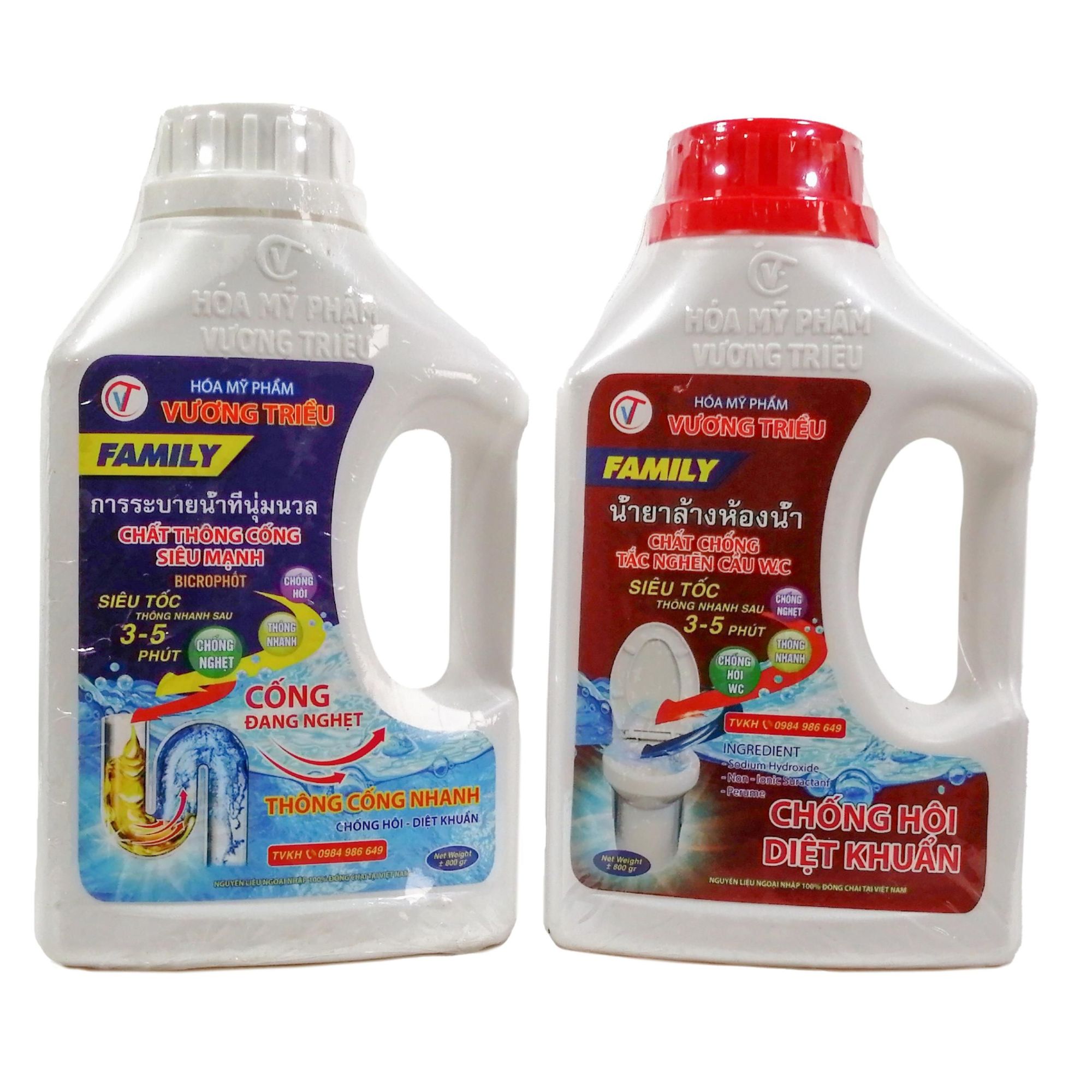 Dung dịch thông tắc cống, tắc bồn cầu Family (COMBO 4 Chai) thông tắc siêu tốc.