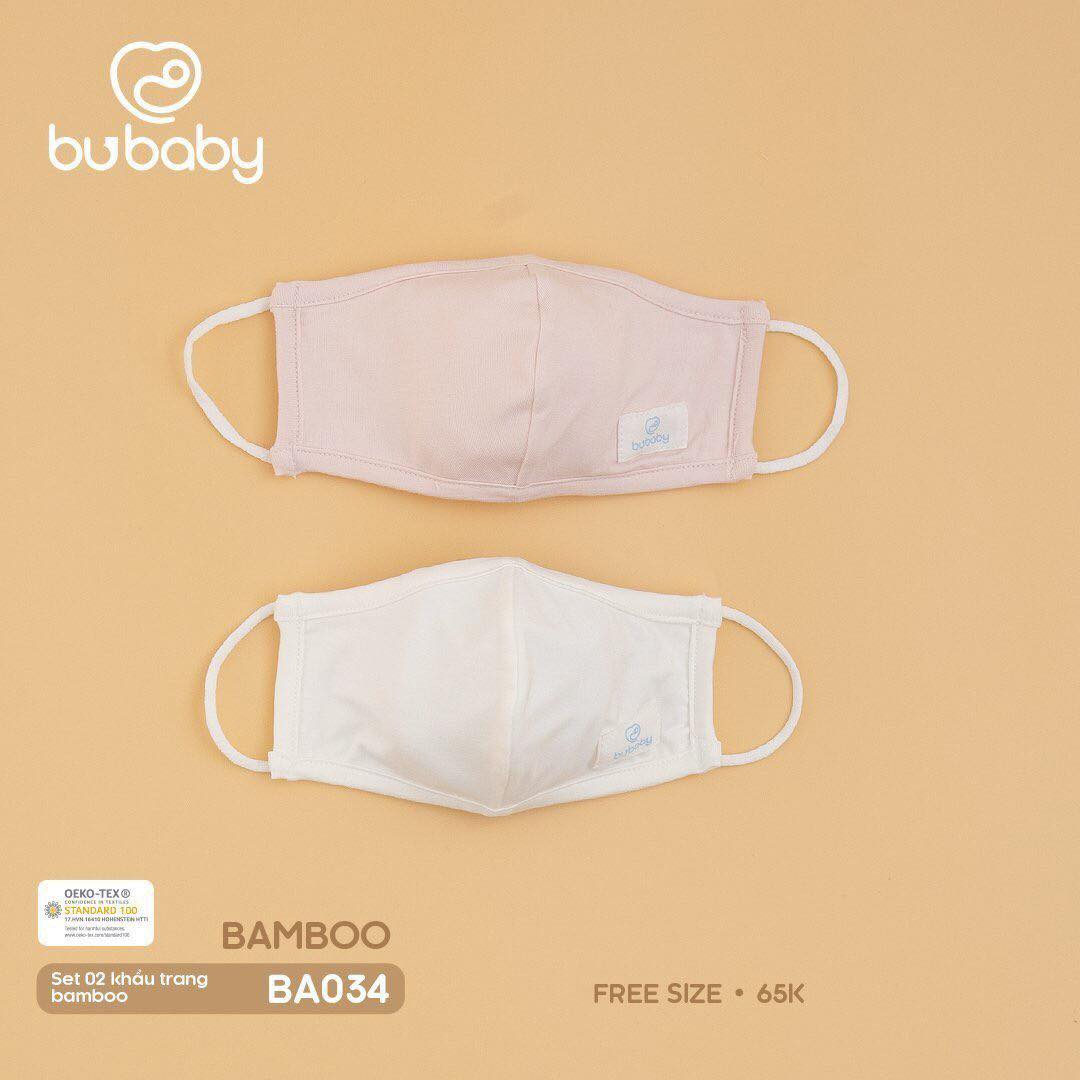 Khẩu trang trẻ em sợi tre Bubaby cho bé (set 2 chiếc)