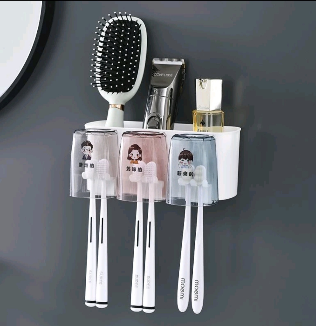 Kệ để bàn chải kem đánh răng 3 cốc 4 cốc