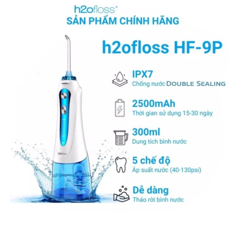 Tăm nước H2OFloss HF9P, Máy tăm nước H20Floss HF9 Plus Phiên bản mới 04/2021, Lỗi 1 Đổi 1 Chính hãng, Vệ sinh răng miệng