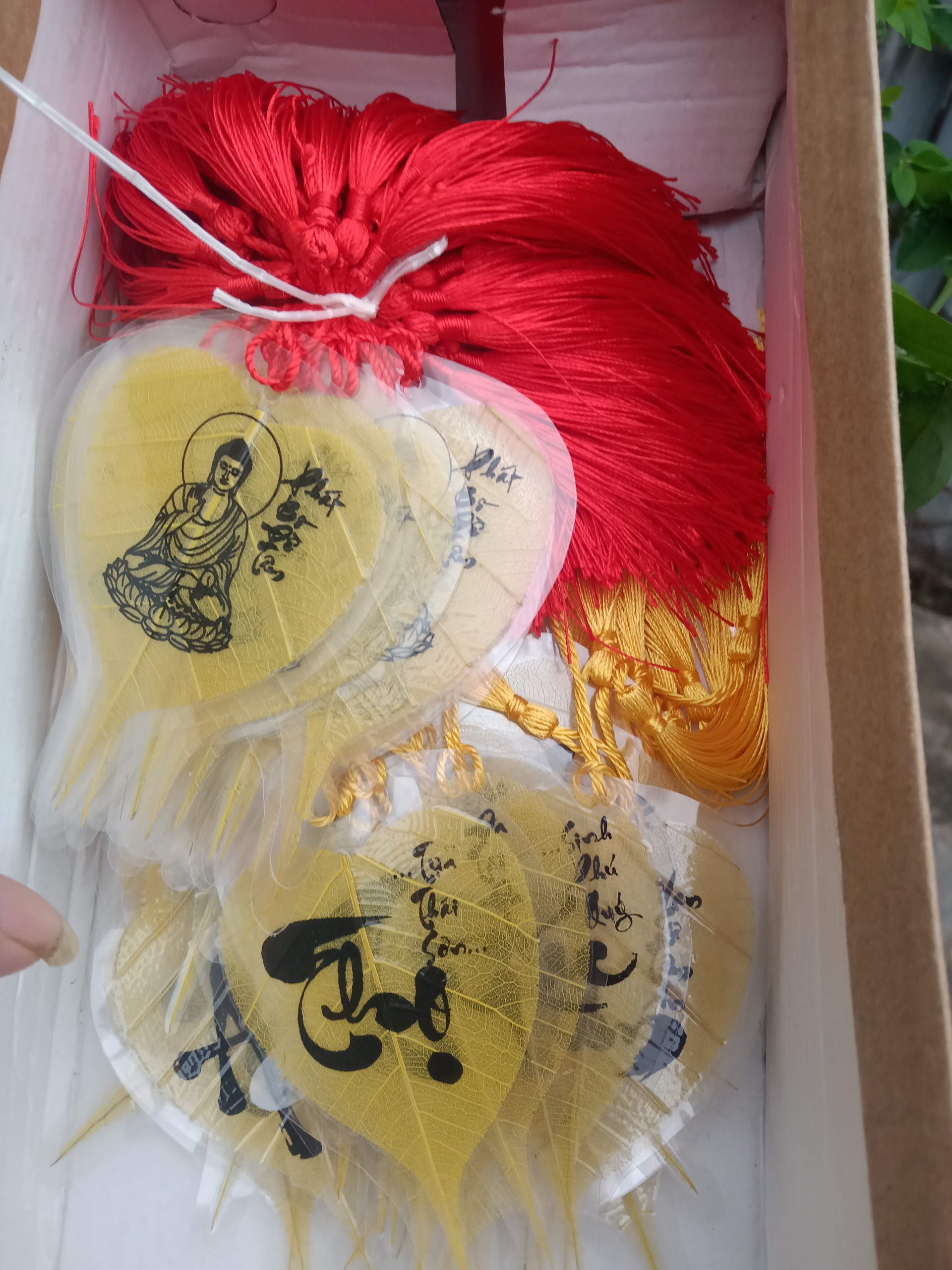 set 4 lá bồ đề in hình phật size to