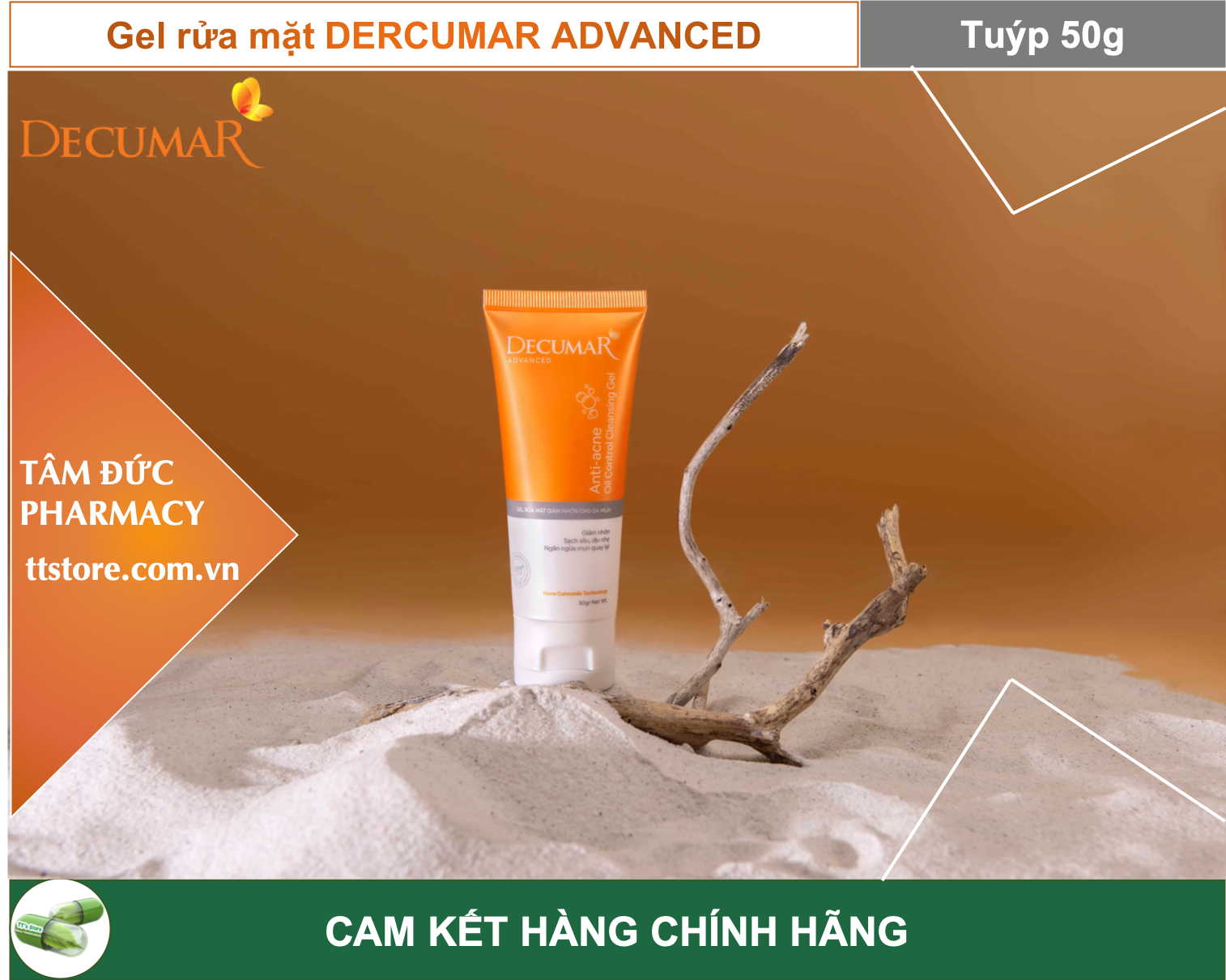 [HCM] Decumar Clean Advanced - Sữa rửa mặt dạng Gel sạch nhờn ngừa mụn [Tuýp 50g] - DECUMAR CLEANSING GEL
