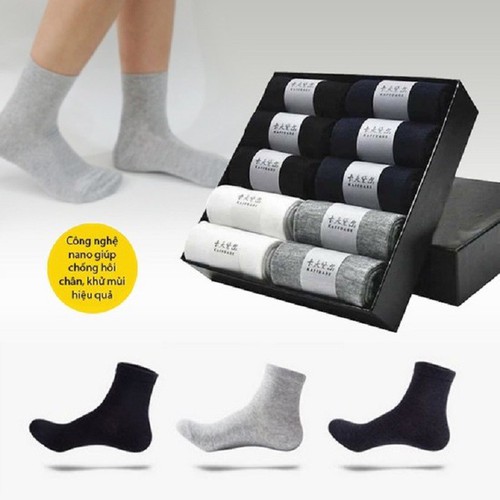 [ SHOP BÉ THỎ ] COMBO 10 ĐÔI TẤT CHỐNG THỐI NAM CỔ CAO VÀ CỔ THẤP