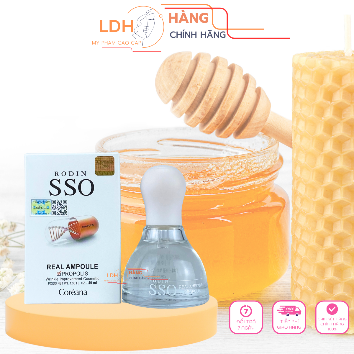 Ampoule phục hồi keo ong Rodin SSO Real Ampoule Propolis 40ml