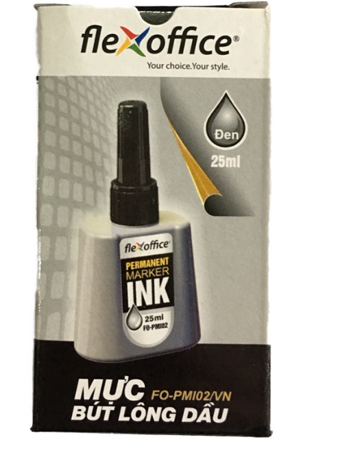 Mực Bút Lông Dầu Flexoffice FO-PMI02 - Mực Đen