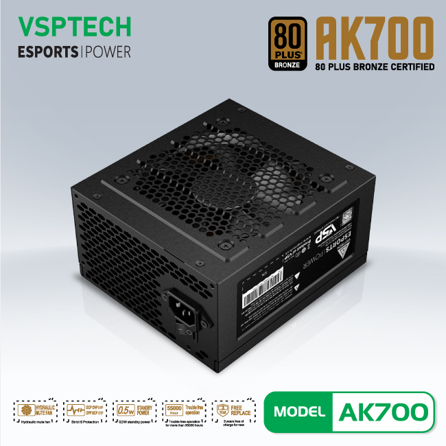 Bộ nguồn máy tính VSPTECH - iForgame AK700 80PLUS BRONZE