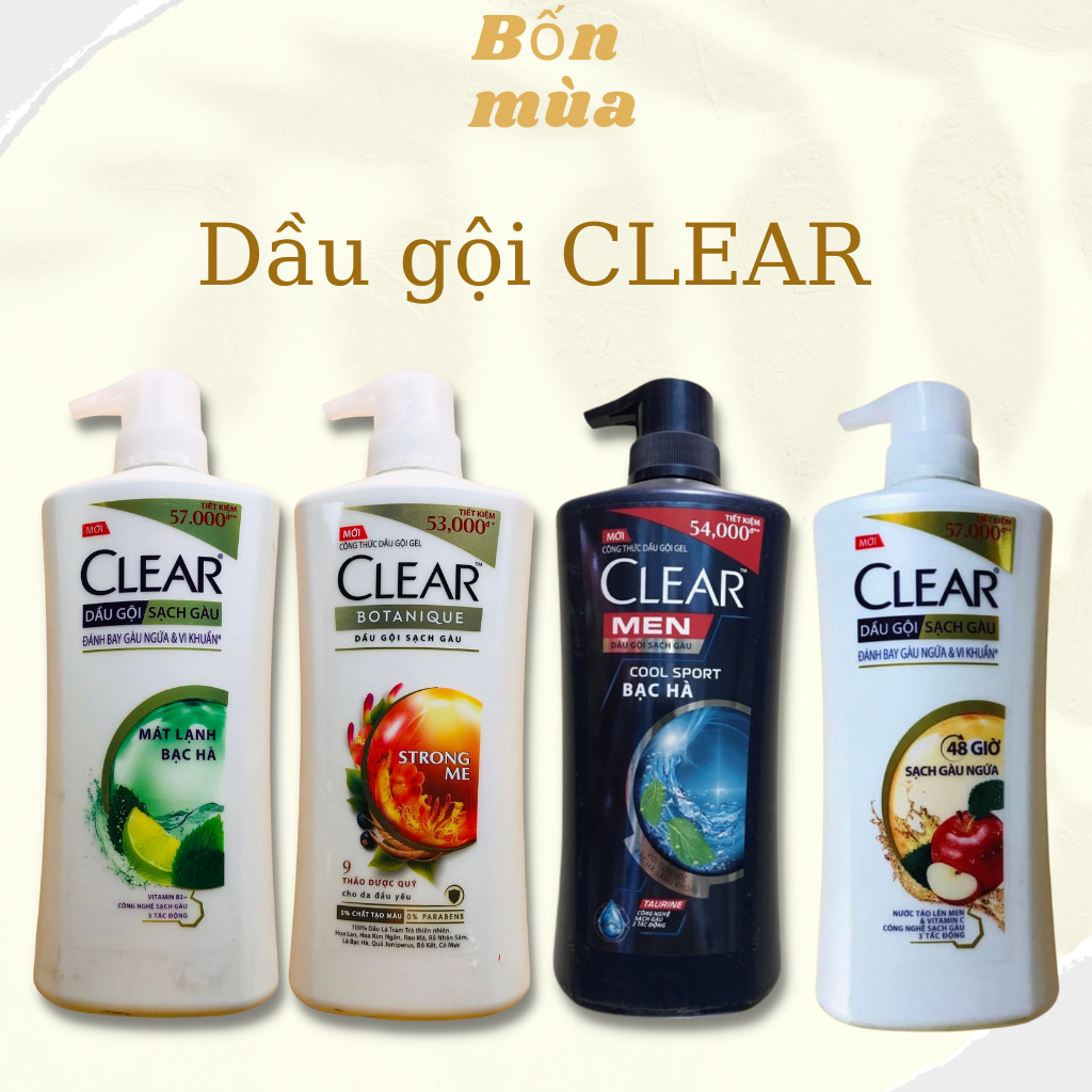 Dầu gội CLEAR mát lạnh bạc hà chai 630g