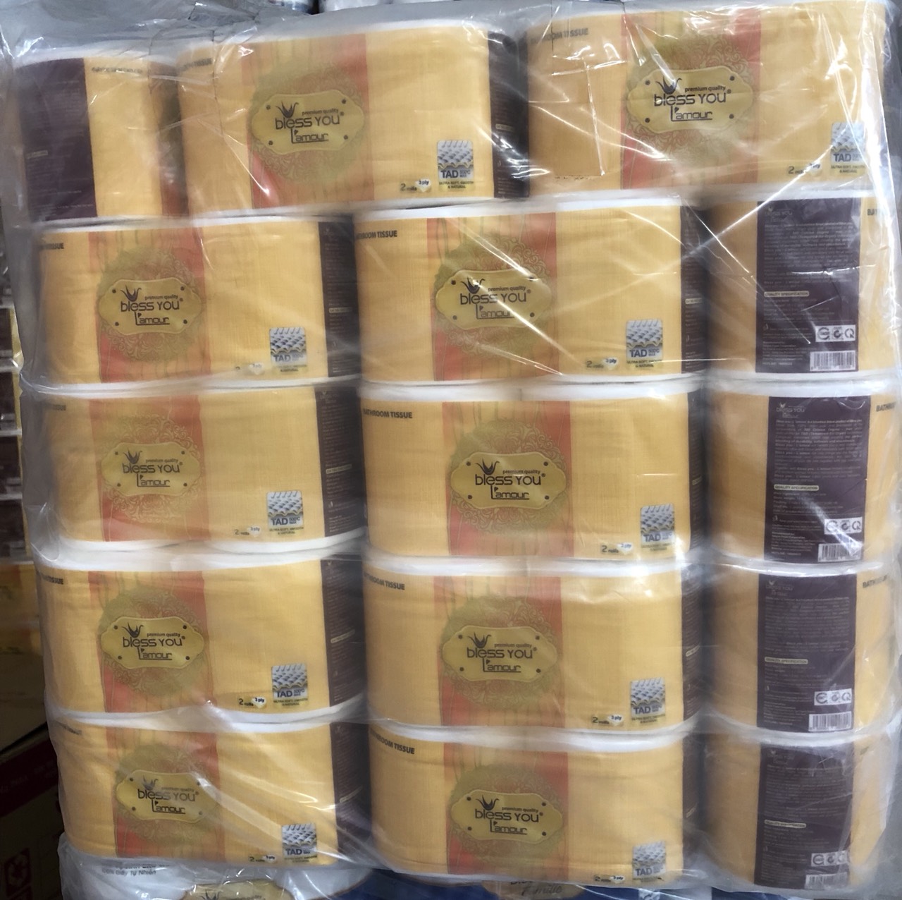 [HCM]1 CÂY (10 LỐC) GIẤY VỆ SINH BLESS YOU LAMOUR ( 100 CUỘN)