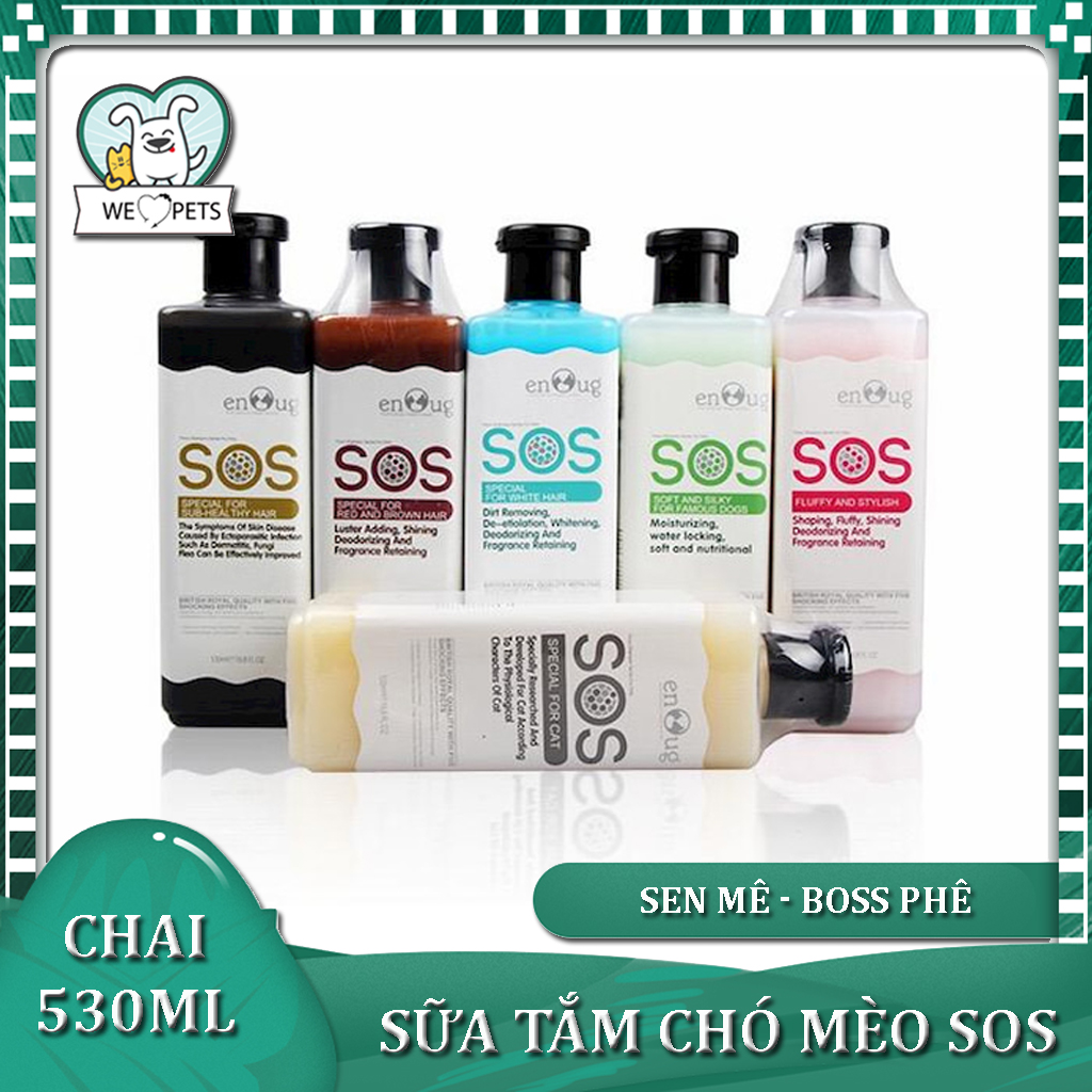 HN - Sữa tắm chó mèo SOS xanh lá chuyên chăm sóc lông giúp lông mềm mượt 530ml, sữa tắm cho chó, sữa tắm cho mèo - Lida Pet Shop