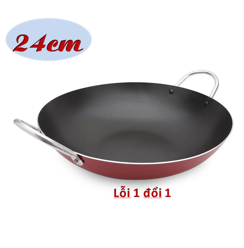 [HCM][CHẢO 24CM] Chảo 2 quai - Chảo sào - Chảo chống dính 2 quai sâu lòng size 24 cm cao cấp