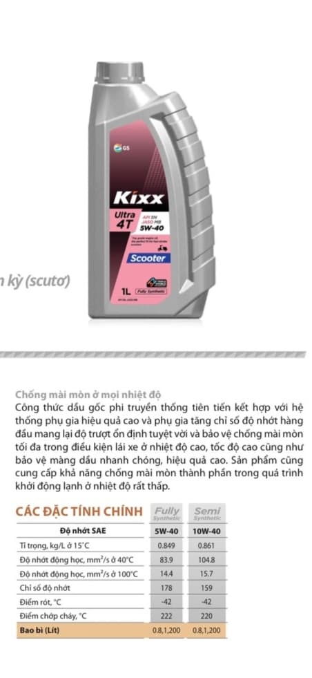 CB6 KIXX SCOOTER 5W40-800ML