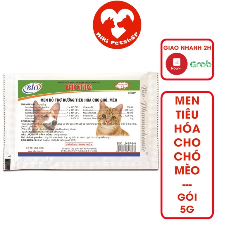 ▨ gigilove shop Men Tiêu Hóa Cho Mèo Con Chó Con Biotic Gói 5g - Miki Petshop