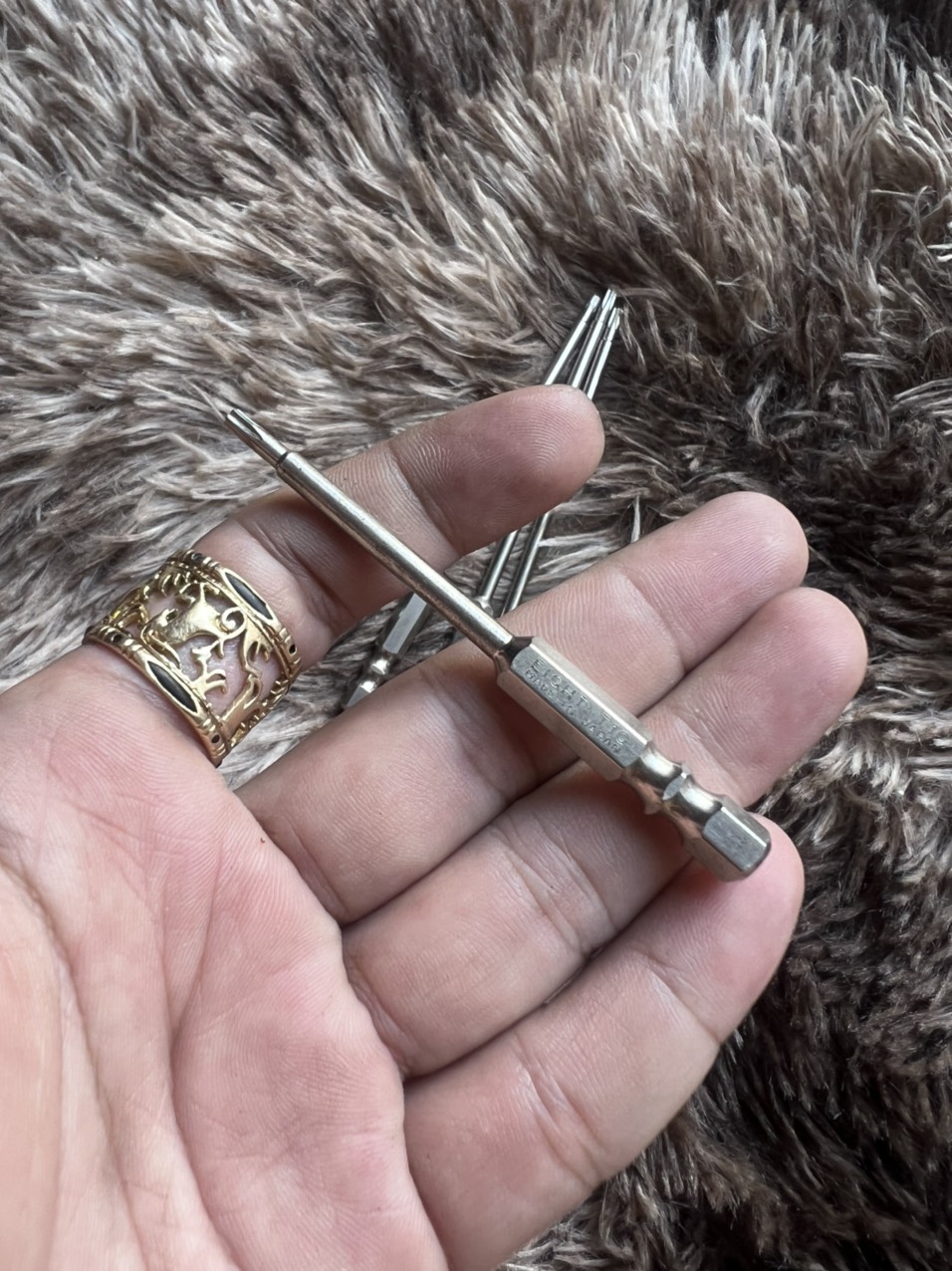 Mũi vít hoa thị có lỗ T10 Nhật bãi , 75mm chân lục giác.