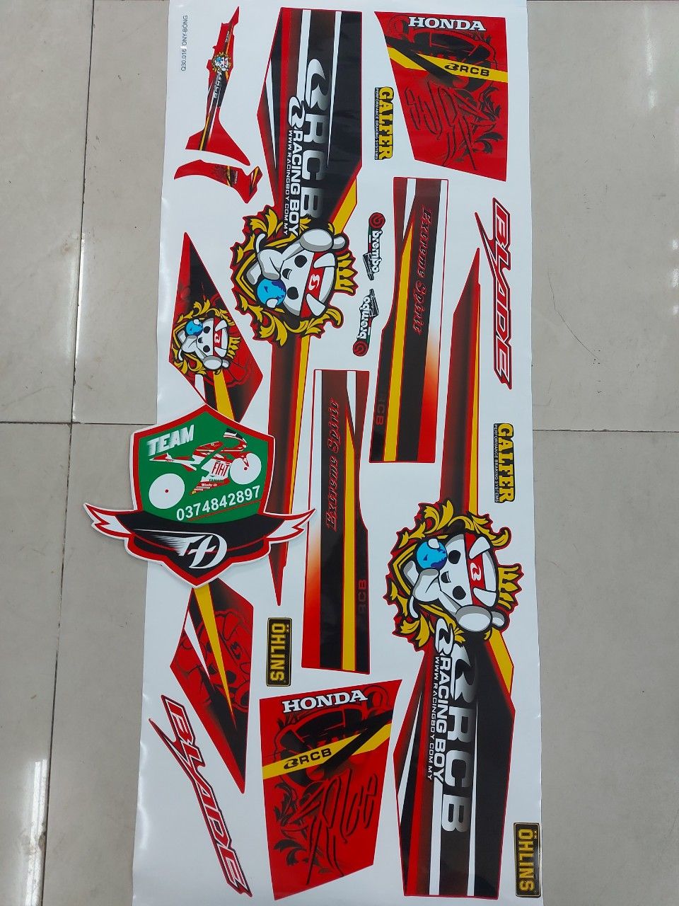 [HCM]Tem xe Blade  tem rời cai cấp 3 lớp dán xe đỏ  xe đen  đỏ đen