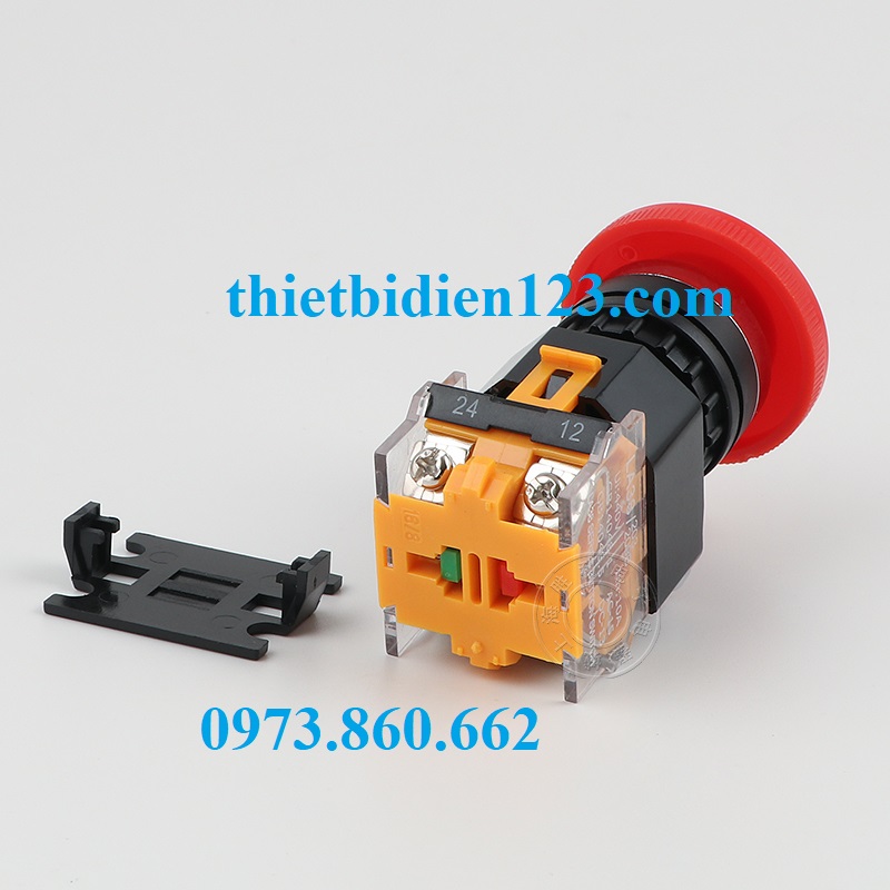 Combo 10 Nút dừng khẩn Emergency LA38 STOP Phi 22mm 1NO 1NC