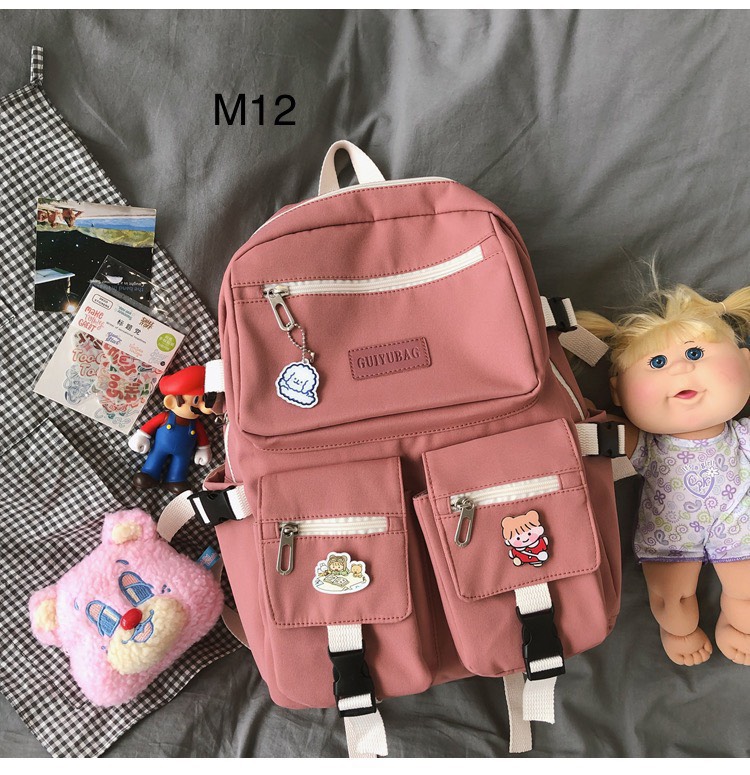 Balo thời trang ??HOT TREND?? Cặp Ulzzang logo 2 túi hộp GUIYUBAN thiết kế năng động trẻ trung