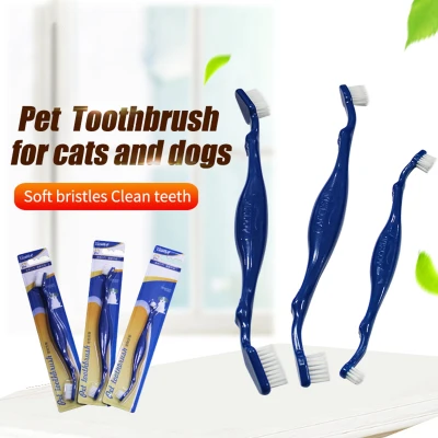 GSFGR 3 Sizes Pet Supplies Soft Bad Breath Teeth Tartar Calculus Cat Dental Care Mouth Cleaning Tools Teeth Brushing Cleaner Dog Toothbrush