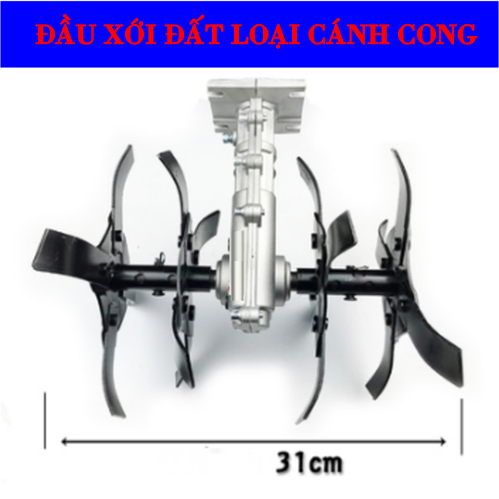 Đầu xới đất lắp máy cắt cỏ - Lồng cong -đầu xới