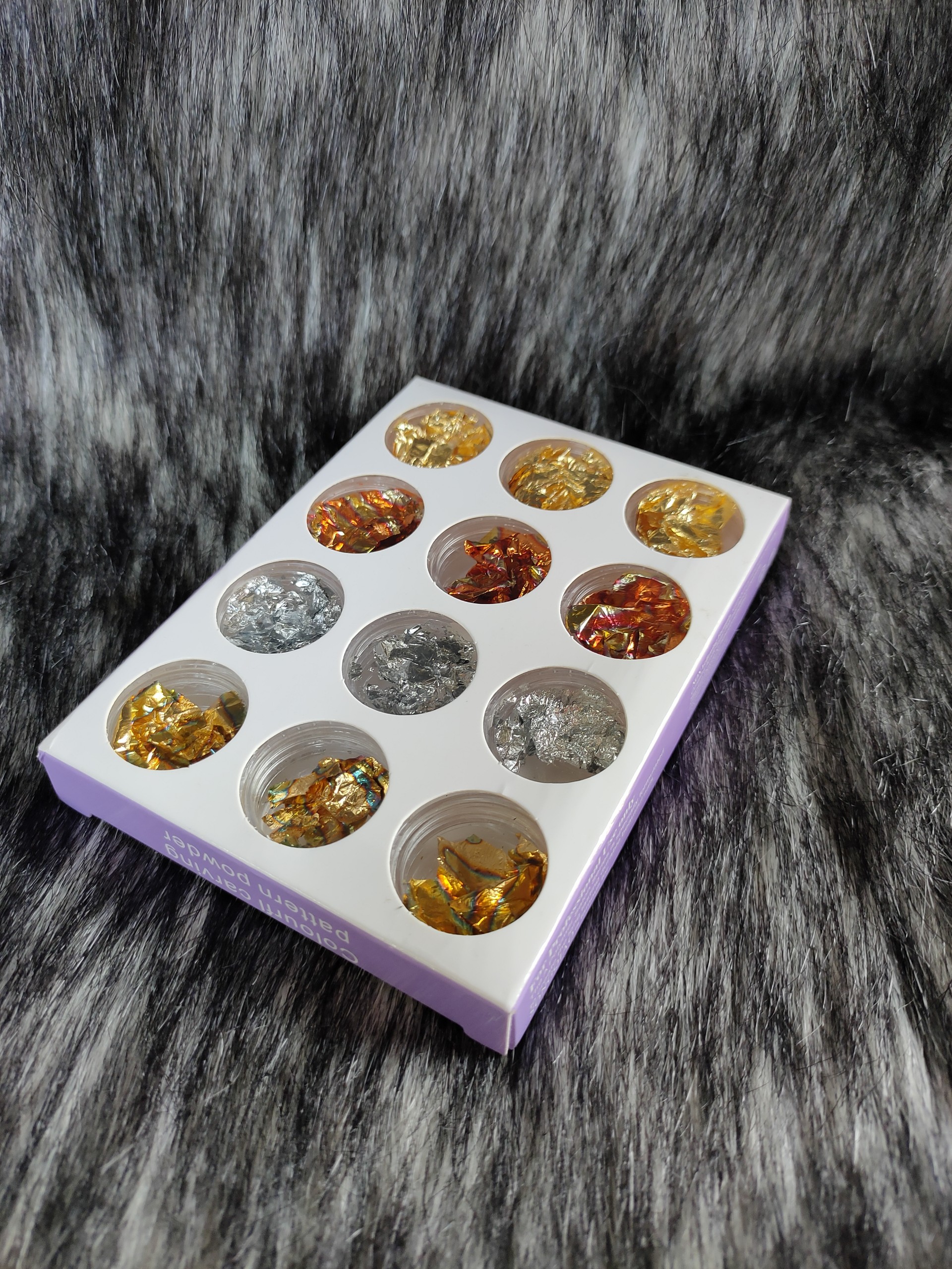 Set giấy nhún móng 12 ô có 4 màu