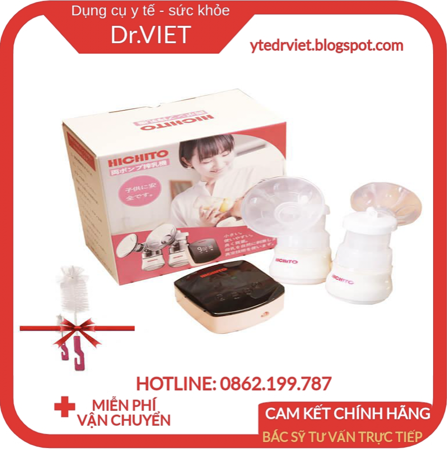 [HCM]Máy Hút Sữa Điện Đôi Hichito Nhật Bản (Massge Siêu Êm)-Thiết kế rất nhỏ gọn thuận tiện cho các mẹ khi có thể mang đi khắp mọi nơi-Có nhiều chế độ và tốc độ hút sữa phù hợp với đa dạng nhu cầu của từng mẹ khác nhau