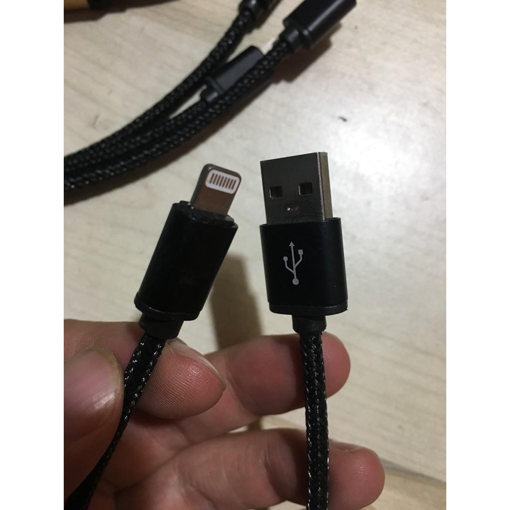 Cáp sạc lightning bọc dù siêu bền dài 20cm dành cho Iphone/Ipad