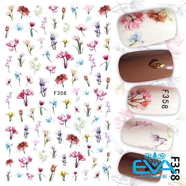 [HCM]Miếng Dán Móng Tay 3D Nail Sticker Tráng Trí Hoạ Tiết Bông Hoa F358