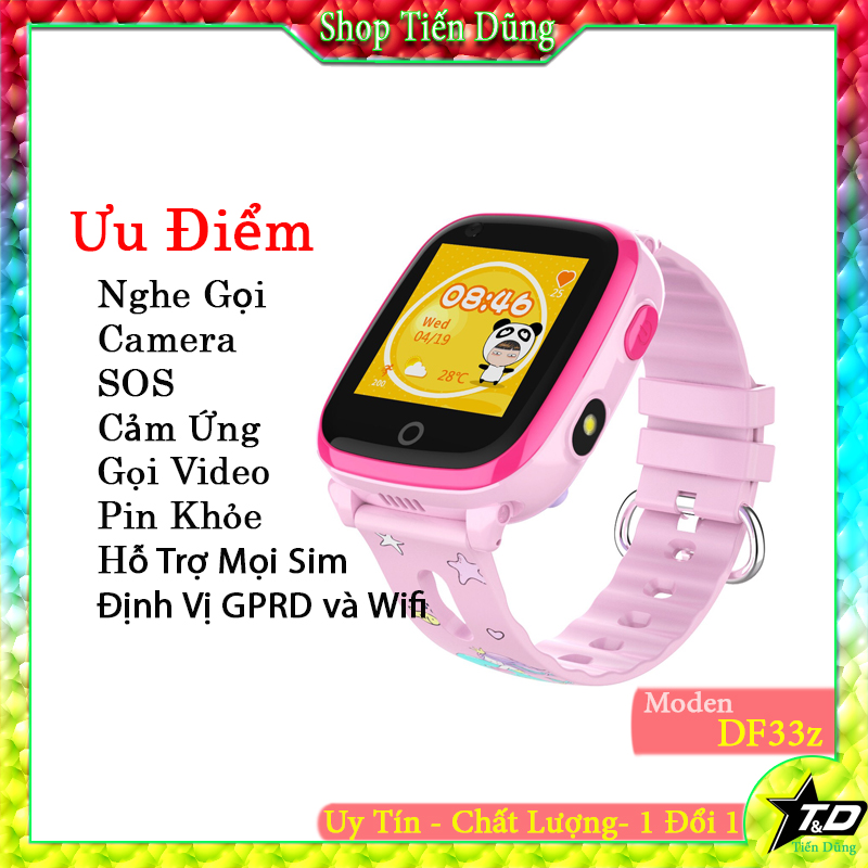 Đồng hồ định vị df33z nghe gọi video call chống nước định vị wifi và mạng 3g màn hình màu có cảm ứng