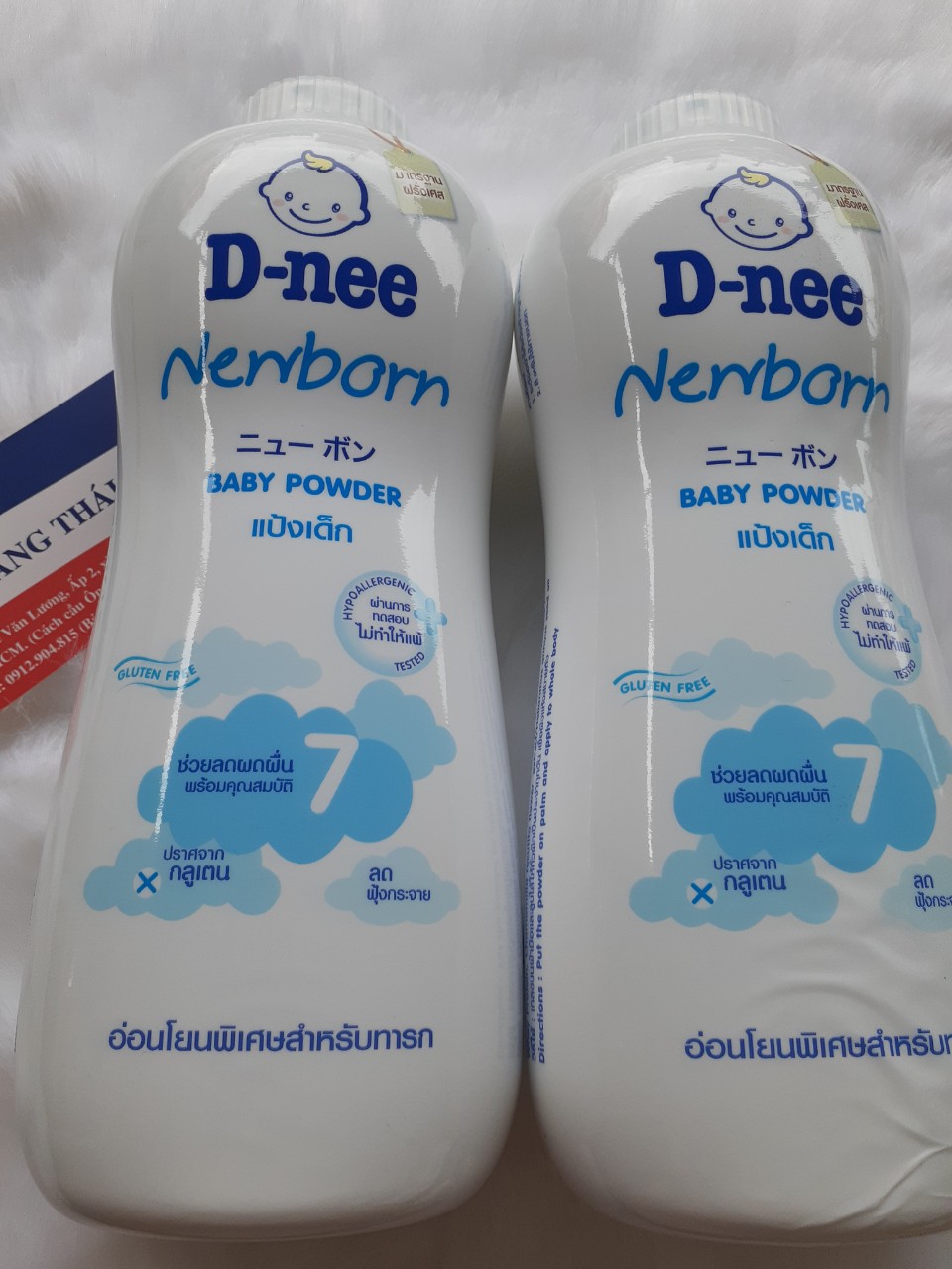 [HCM]Combo 2 chai Phấn rôm Dnee Newborn 380gr Thái lan- Phấn Dnee Màu trắng