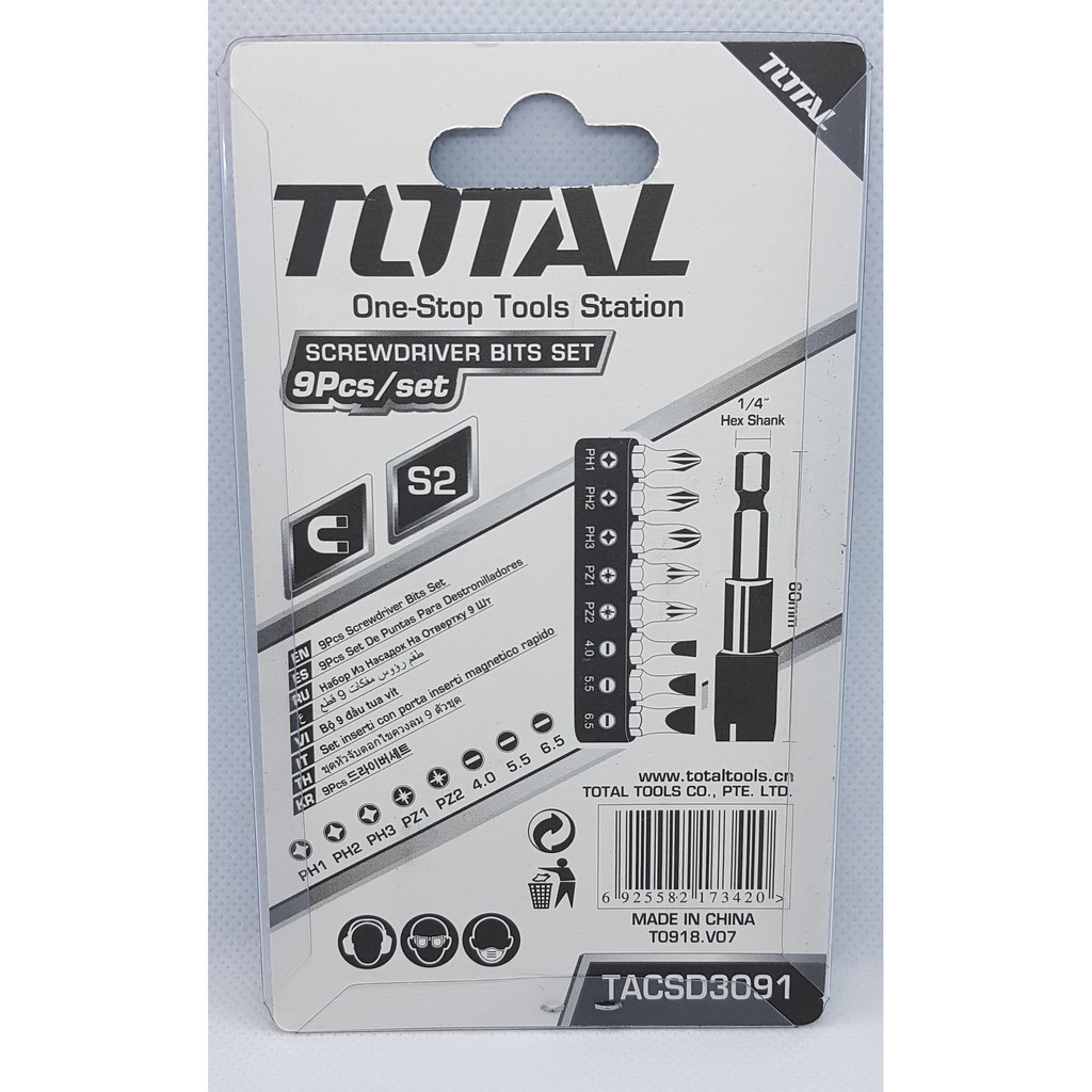 Bộ 9 đầu tua vít TACSD3091 TOTAL