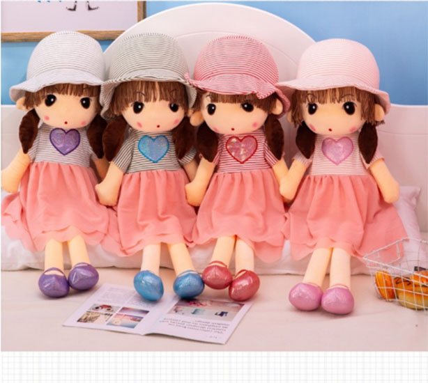 Búp bê váy kẻ đỏ size 45cm cho bé gái