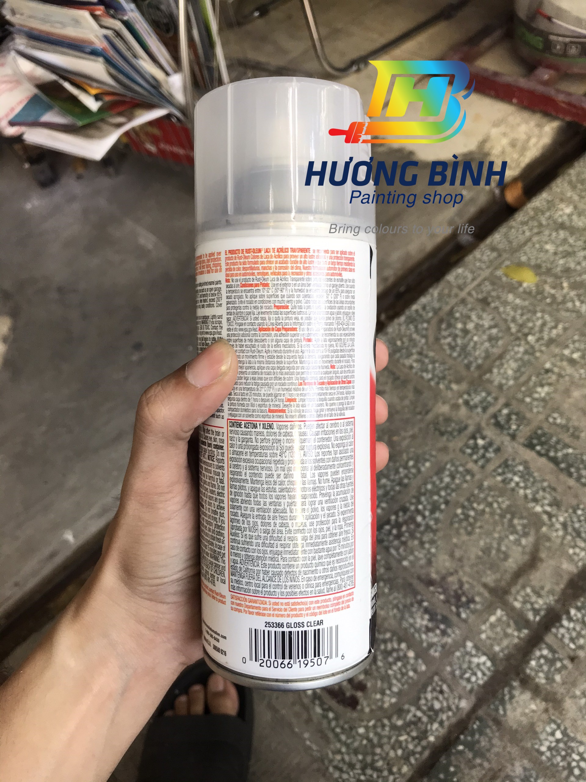 Sơn xịt Rust-Oleum Acrylic Lacquer - sơn bóng không màu (340g)