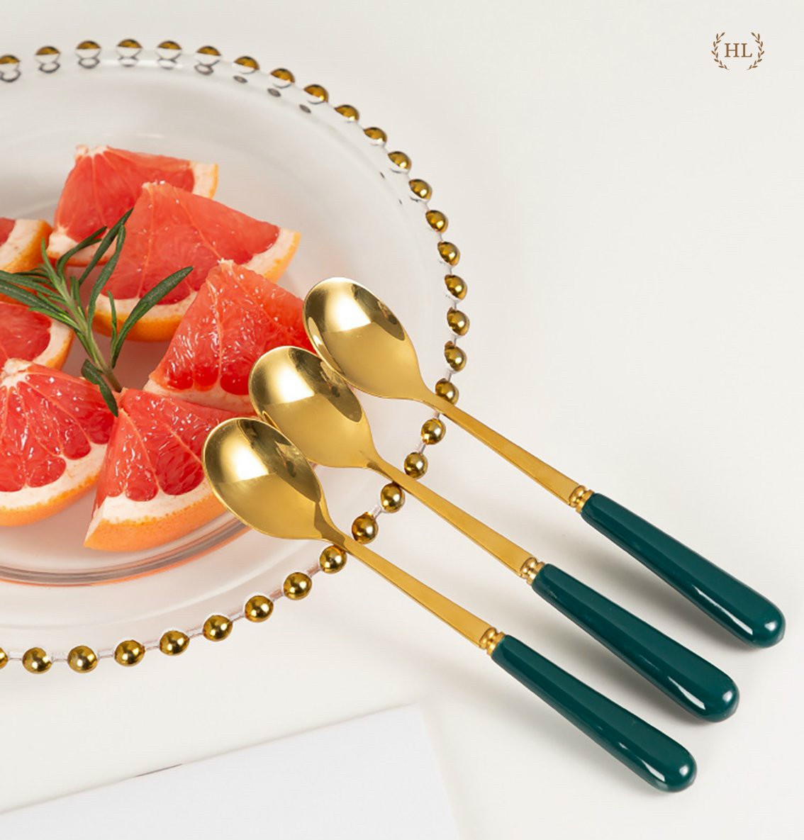 Set 06 Thìa cafe sứ - Nĩa sứ vân đá cao cấp | THÌA NĨA INOX CÁN SỨ
