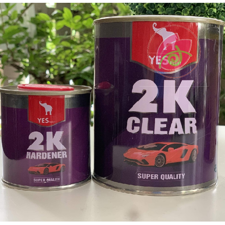 Sơn bóng 2k  Yes BÓNG TRONG, BÓNG MỜ bộ 1kg 4kg hai thành phần - không ngã vàng, siêu bóng