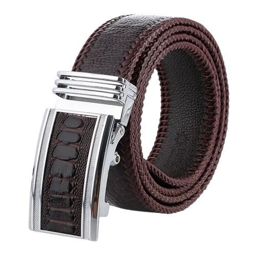 Brown assorted ostrich leather men's belt