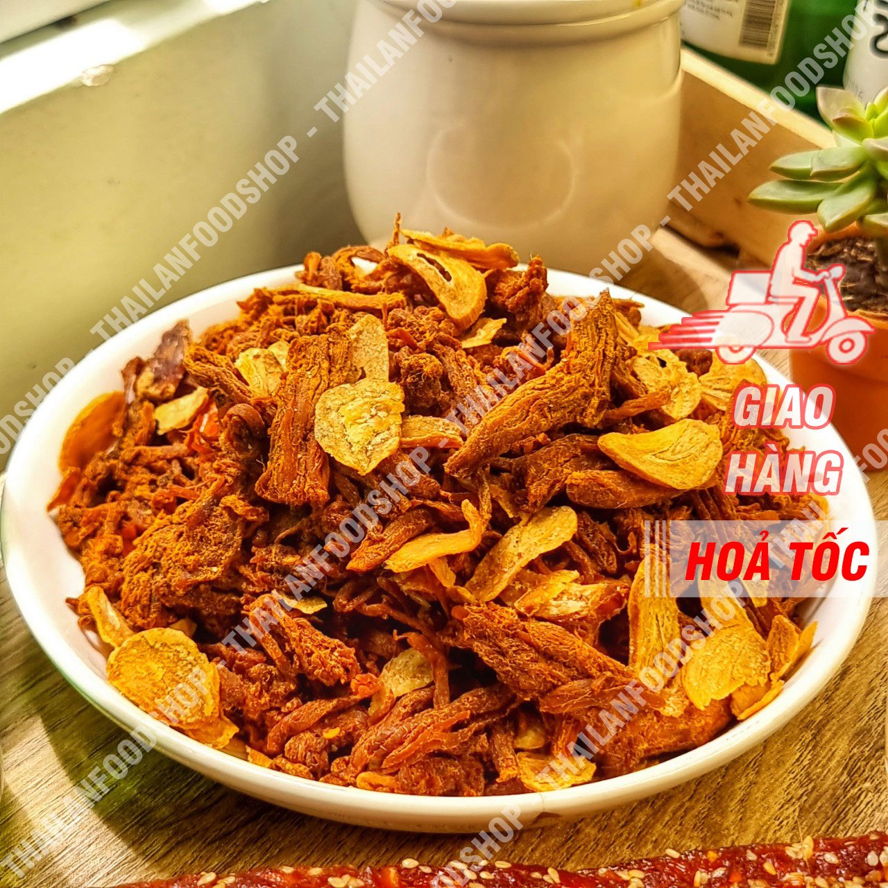 Khô heo cháy tỏi - hộp 500gr