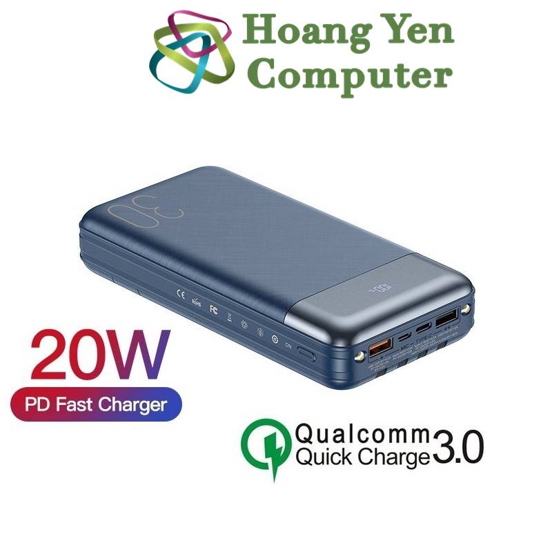 [HCM]Sạc Dự Phòng Remax RPP-199 30000mAh (Sạc Nhanh QC3.0 18W 22.5W PD 20W VOOC 2.0) - BH 1 Năm - Hoàng Yến Computer