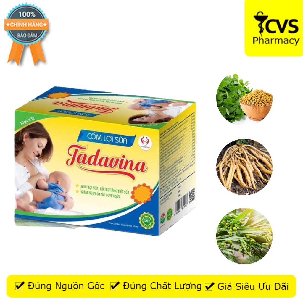 Cốm lợi sữa tadavina - giúp lợi sữa, hỗ trợ tăng tiết sữa - hộp 20 gói - cvs pharmacy