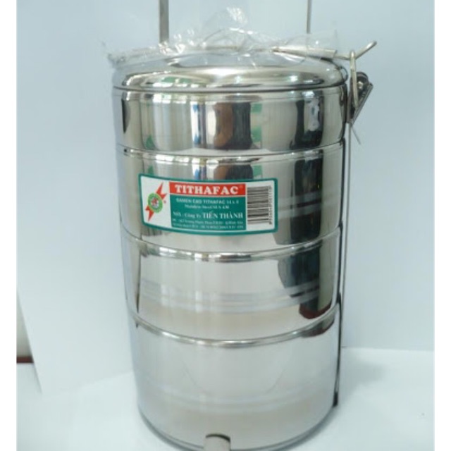 [HCM]Cà Mên Inox 4 Tầng Tiện Lợi 14x4cm