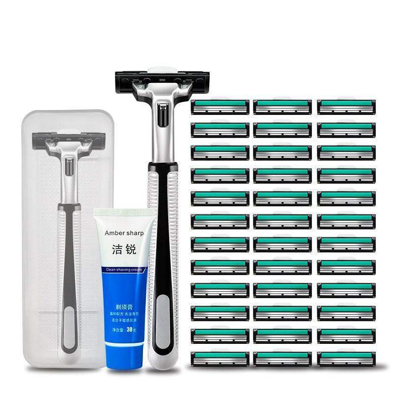 SET DAO CẠO RÂU CHUYÊN DỤNG CHO NAM GIỚI TẶNG KÈM 36 LƯỠI VÀ 1 KEM CẠO RÂU CAO CẤP, SET DAO CAO RAU CHUYEN DUNG CHO NAM GIOI TANG KEM 36 LUOI VA 1 KEM CAO RAU CAO CAP