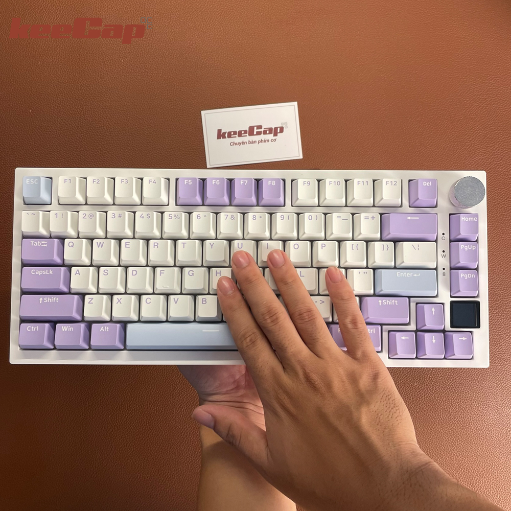 [KEECAP] Bàn phím cơ AJAZZ AK820 Pro tím sữa (3 mode – có màn hình – layout 75%)