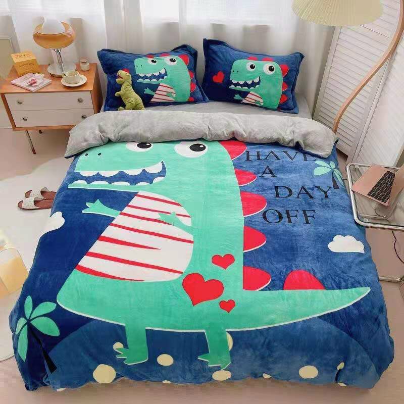 Bộ chăn ga gối nỉ nhung 3d