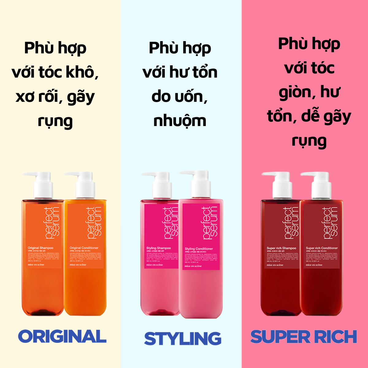 Mise En Scene Perfect Serum 680ml x 2 Chai