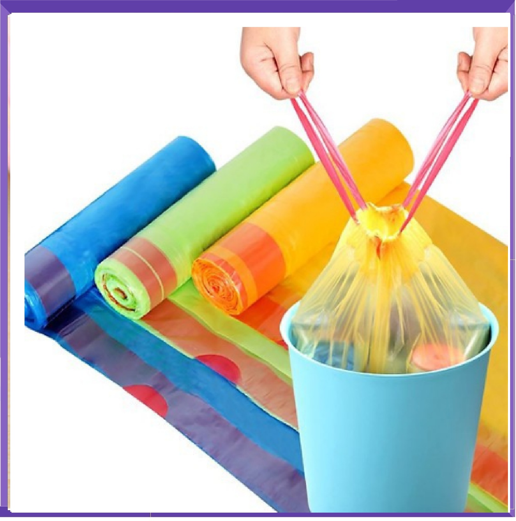 [HCM]Cuộn túi đựng rác có quai xách tiện lợi kích thước 45x50cm