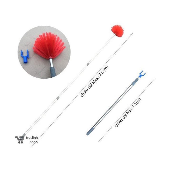 2.8m long multi-function ceiling brush - INOX multi-functional hanging-cum-hanging multi-function sweeper- 3-in-1 multi-function ceiling sweeper