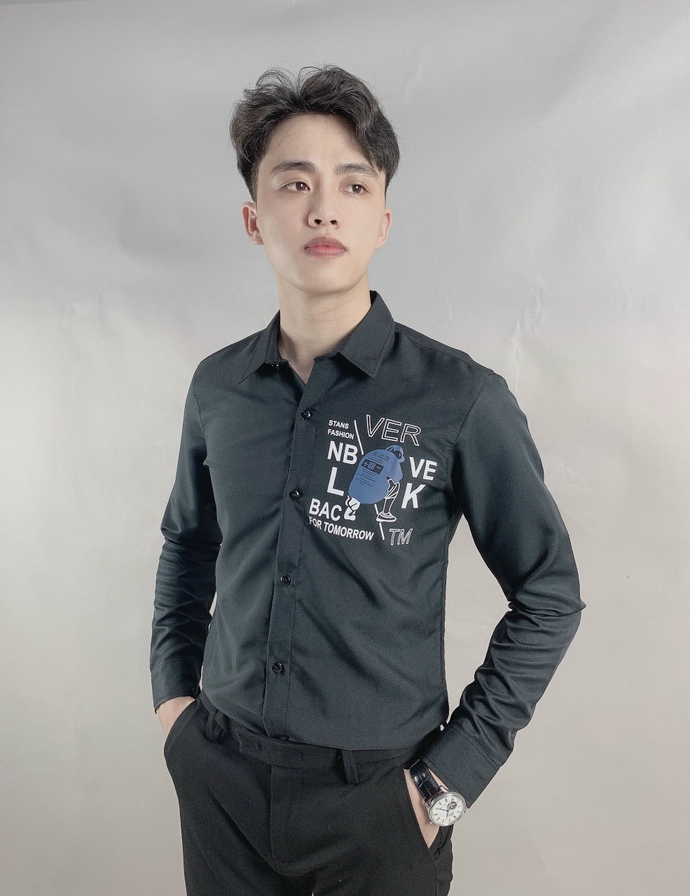 Áo sơmi nam in thêu siêu đẹp thời trang nam cao cấp