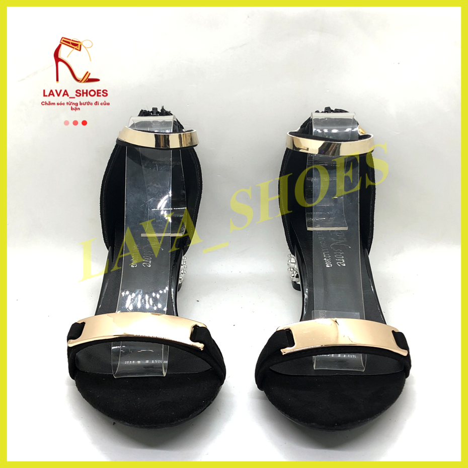 Giày cao gót 5 phân gót đá cổ đồng bít gót dây kéo LZ061