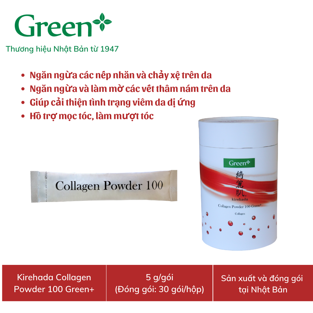 Collagen bột - Kirehada Collagen Powder 100 Green+