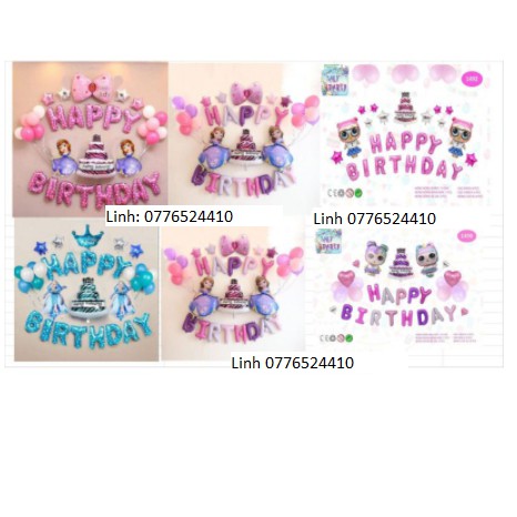 [HCM]Set bóng trang trí sinh nhật công chúa elsa sofia búp bê